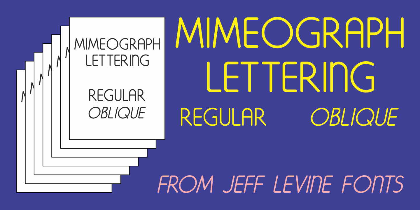 Ejemplo de fuente Mimeograph Lettering JNL Regular